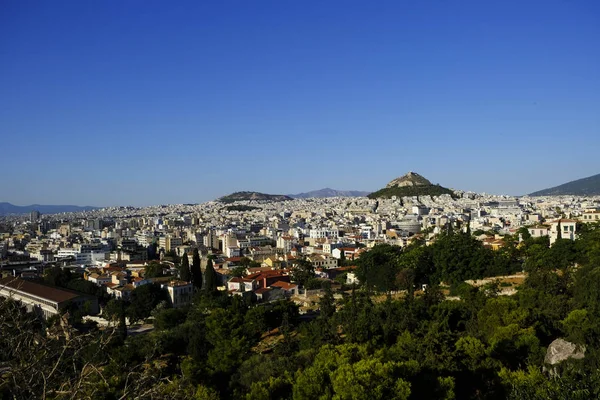 Atina'daki Akropolis tepesinden Atina'nın görünümü, Yunanistan'da 9 Ağustos 2019