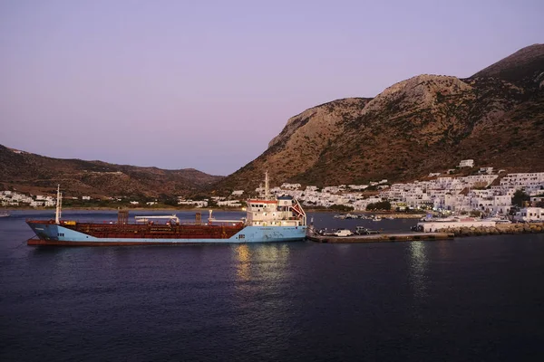 Нефтяной Танкер Порту Острова Серифос Греции Августа 2019 — стоковое фото