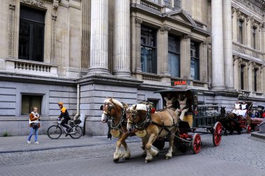7 Eylül 2019 tarihinde Belçika'nın brüksel'in merkezinde ki sokaklarında tarihi bira arabaları ve bira vagonları ile geçit töreni