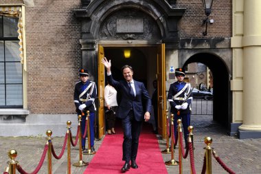 Hollanda Başbakanı Mark Rutte, 3 Eylül 2019'da Hollanda'nın Lahey kentinde Yunanistan Başbakanı Kyriakos Mitsotakis ile görüşmeden önce.