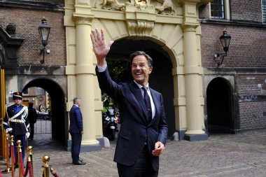 Hollanda Başbakanı Mark Rutte, 3 Eylül 2019'da Hollanda'nın Lahey kentinde Yunanistan Başbakanı Kyriakos Mitsotakis ile görüşmeden önce.