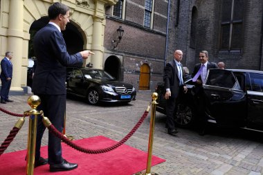 Hollanda Başbakanı Mark Rutte, Yunanistan Başbakanı Kyriakos Mitsotakis ile 3 Eylül 2019'da Hollanda'nın Lahey kentinde bir araya geldi.