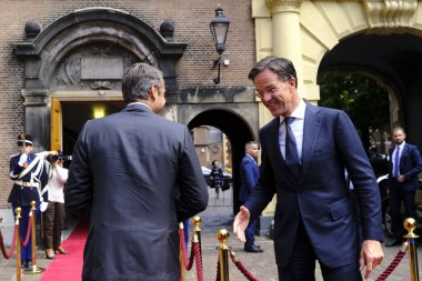 Hollanda Başbakanı Mark Rutte, Yunanistan Başbakanı Kyriakos Mitsotakis ile 3 Eylül 2019'da Hollanda'nın Lahey kentinde bir araya geldi.