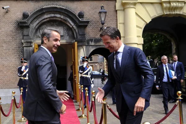 Hollanda Başbakanı Mark Rutte, Yunanistan Başbakanı Kyriakos Mitsotakis ile 3 Eylül 2019'da Hollanda'nın Lahey kentinde bir araya geldi.