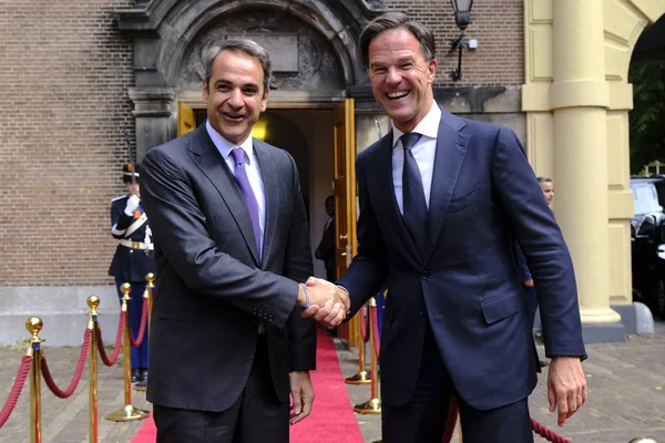 Dutch Prime Minister Mark Rutte Meets Greek Prime Minister Kyriakos — Stock Photo, Image