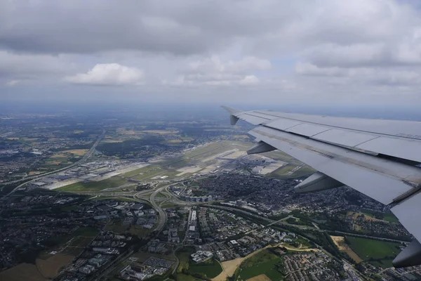 Widok Lotniczy Międzynarodowego Lotniska Brukseli Belgii Dniu Sierpnia 2019 — Zdjęcie stockowe