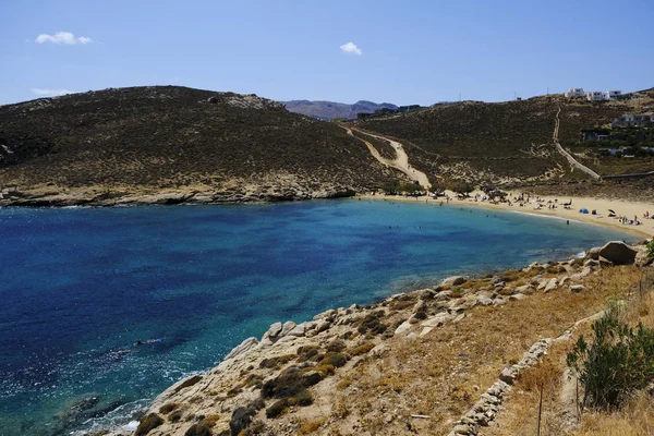 Lidé Kteří Koupali Slunci Plavou Hrají Hry Pláži Agios Sostis — Stock fotografie