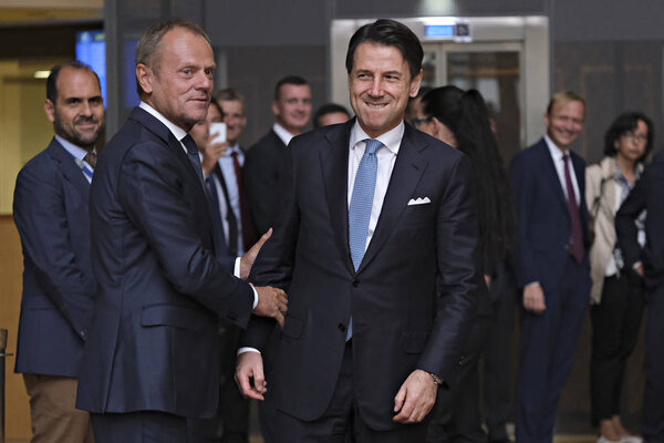 Italian Prime Minister Conte visits EU institutions in Brussels,