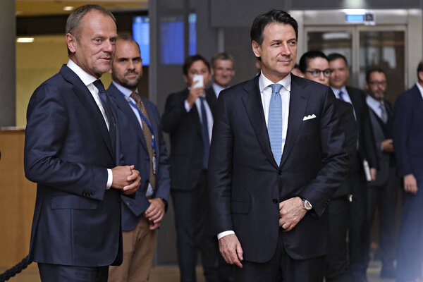 Italian Prime Minister Conte visits EU institutions in Brussels,