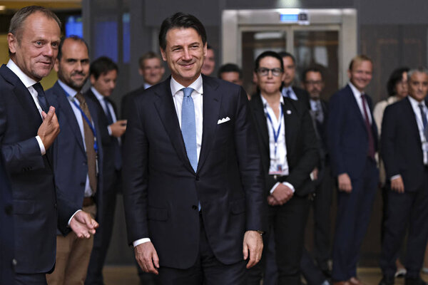 Italian Prime Minister Conte visits EU institutions in Brussels,