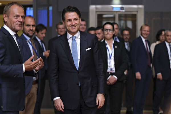 Italian Prime Minister Conte visits EU institutions in Brussels,