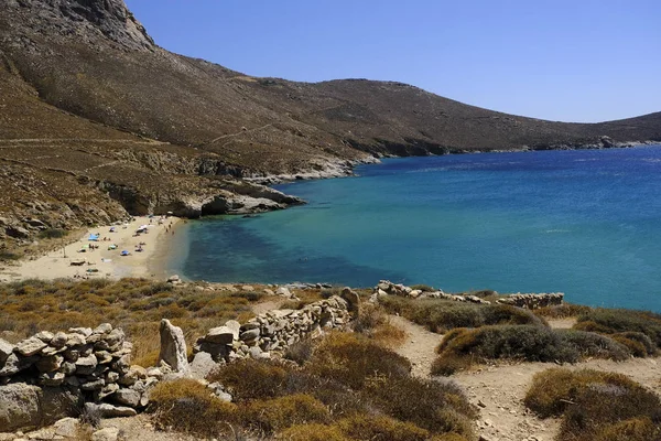 Vista Panorámica Playa Kalo Ampeli Isla Serifos Grecia Agosto 2019 —  Fotos de Stock