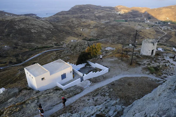 Внешний Вид Домов Традиционного Стиля Хоре Греческом Острове Серифос Августа — стоковое фото
