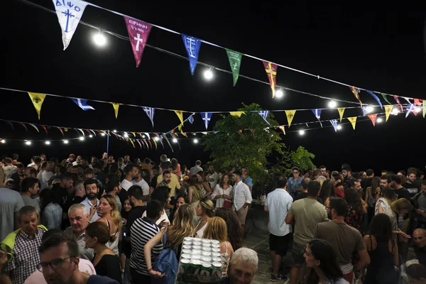 Nsanlar Serifos Adasında Din Şenlikleri Sırasında Geleneksel Halk Dansları Dans — Stok fotoğraf