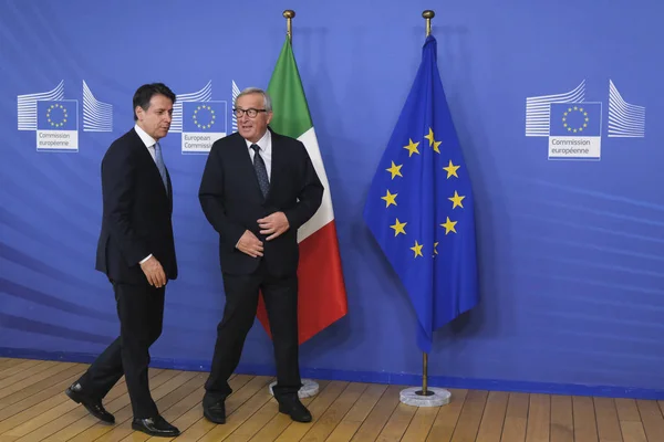 Italský premiér Conte navštíví instituce EU v Bruselu, — Stock fotografie