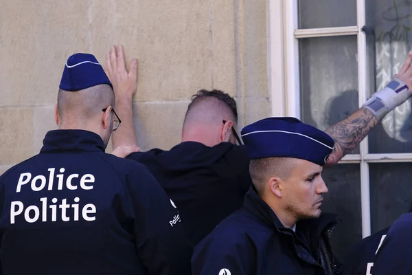 Rechtsextreme Demonstration in Brüssel von Polizei verboten — Stockfoto