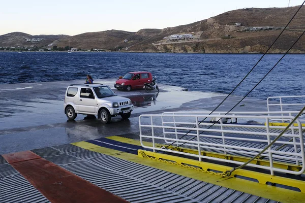 Cars Embarkation Ferry Port Serifos Greece Aug 2019 — Stock Photo, Image