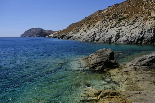 Panorama Playa Rocosa Isla Serifos Grecia Agosto 2019 —  Fotos de Stock