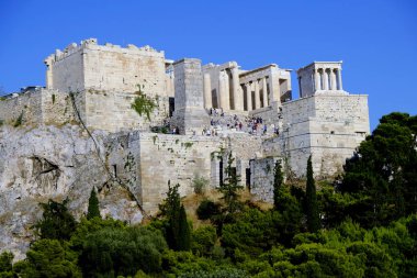 Atina'da Akropolis tepesi, Yunanistan Ağustos'ta 9, 2019