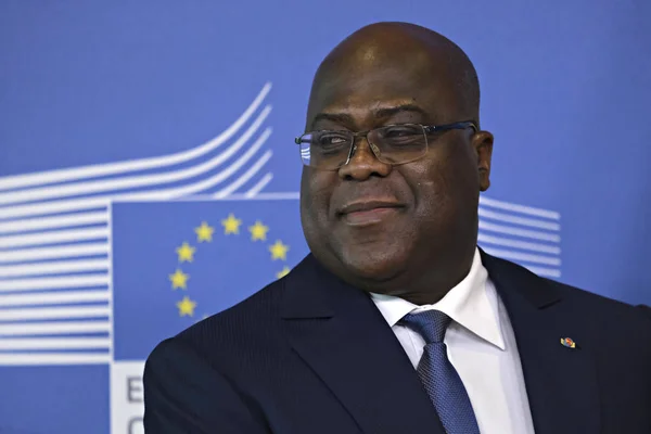 Kongos president Felix Tshisekedi officiellt besök i Belgien — Stockfoto