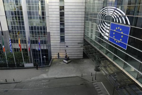 Widok Zewnątrz Budynek Parlamentu Europejskiego Brukseli Belgia Września 2019 — Zdjęcie stockowe