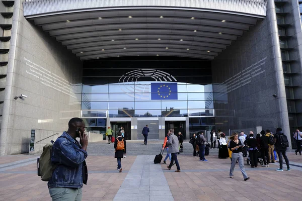 Vista Exterior Del Edificio Del Parlamento Europeo Bruselas Bélgica Septiembre —  Fotos de Stock