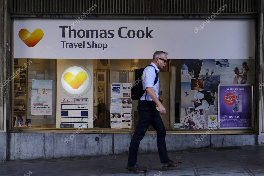 Brussels, Belgium. 23th Sep. 2019. The frontage of Thomas Cook Travel Agent shop.
