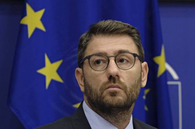 Avrupa Parlamentosu Yunan Üyesi Nikos Androulakis 25 Eylül 2019 tarihinde Brüksel,Belçika'da Güvenlik ve Savunma Avrupa Parlamentosu Alt Komitesi'ne katıldı.
