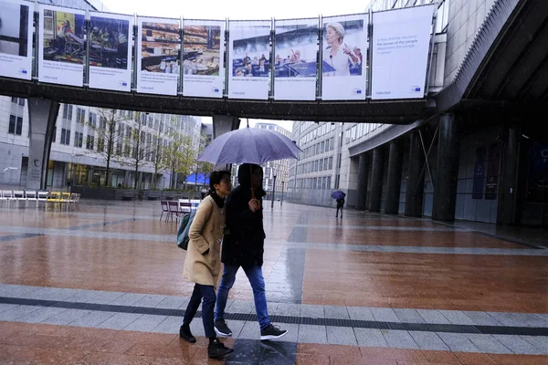 Fuertes lluvias en Bruselas, Bélgica —  Fotos de Stock