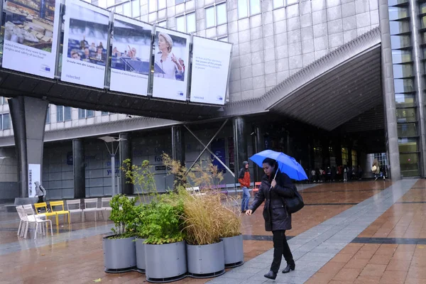 Heavy rainfall in Brussels, Belgium — Stock Photo, Image