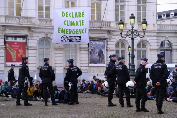 Manifestação da Rebelião de Extinção em Bruxelas — Fotografia de Stock