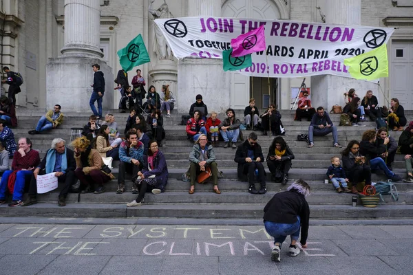 Manifestação da Rebelião de Extinção em Bruxelas — Fotografia de Stock