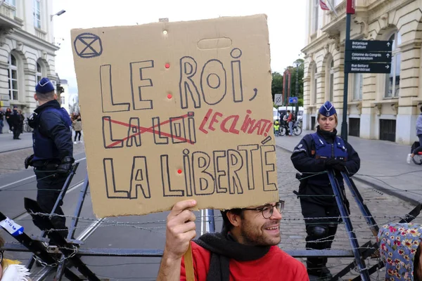 Demonstration av uppror i Bryssel — Stockfoto