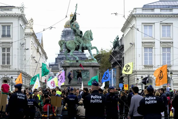 Manifestação da Rebelião de Extinção em Bruxelas — Fotografia de Stock