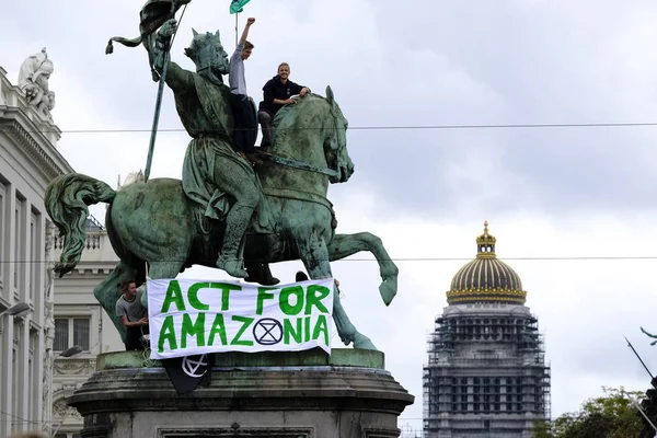 Демонстрация протеста против вымирания в Брюсселе — стоковое фото