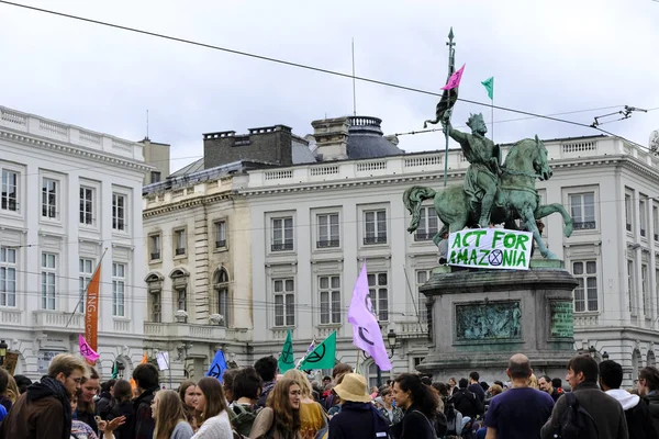 Manifestação da Rebelião de Extinção em Bruxelas — Fotografia de Stock