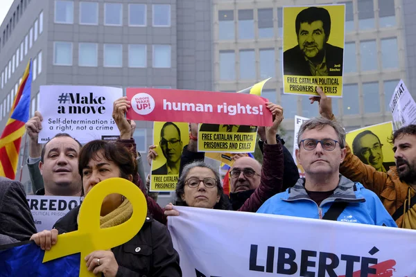 Katalan siyasetçilerin cezalarına tepki olarak protesto — Stok fotoğraf