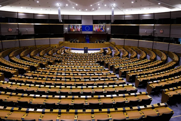 Sala Plenária Parlamento Europeu Bruxelas Bélgica Outubro 2019 — Fotografia de Stock