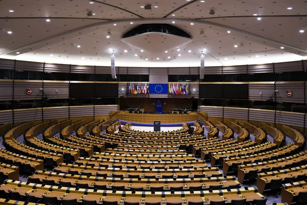 Пленарна Кімната Європейського Парламенту Брюсселі Бельгія Жовтня 2019 Року — стокове фото