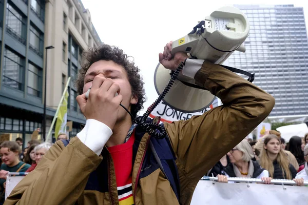 Manifestación de Juventud por el Clima en Bruselas, Bélgica — Foto de Stock