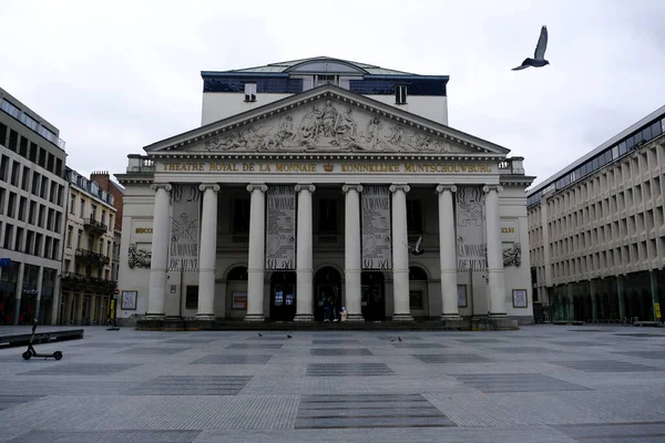 Bruselas Bélgica Marzo 2020 Vista Exterior Ópera Cerrada Tras Brote — Foto de Stock