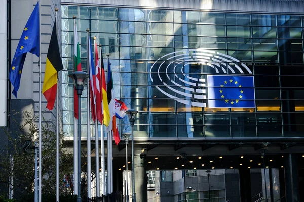 Brüssel Belgien März 2020 Außenansicht Des Gebäudes Des Europäischen Parlaments — Stockfoto