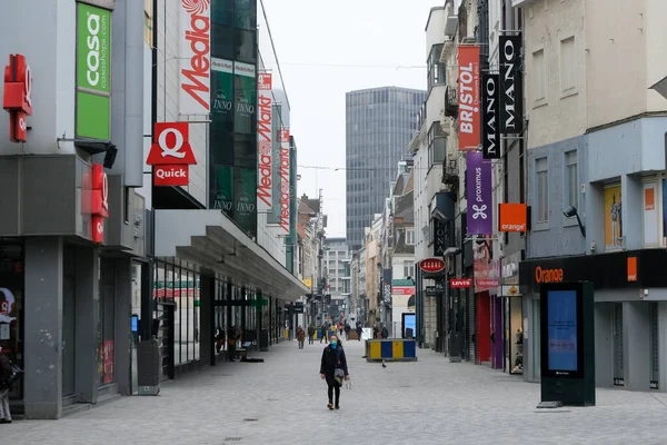 Bryssel Belgien Mars 2020 Utsikt Över Stängda Butiker Historiska Centrum — Stockfoto