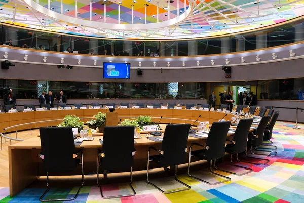 Пленарна Кімната Європейській Раді Являється Брюсселі Бельгія Лютого 2020 Року — стокове фото