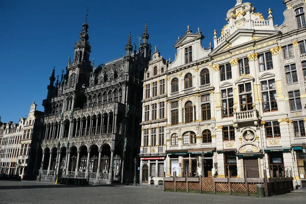View Empty Grand Place Brussels City Center Belgium Imposed Lockdown — Stock Photo, Image