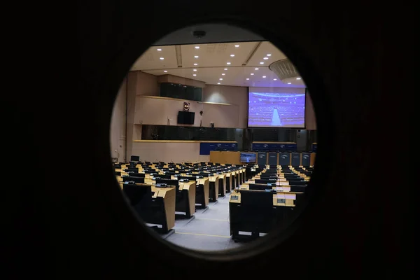 Bruselas Bélgica Marzo 2020 Una Visión General Del Hemiciclo Durante —  Fotos de Stock