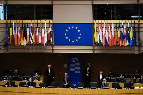Brussels Belgium 26Th March 2020 General View Hemicycle Special Session — Stock Photo, Image