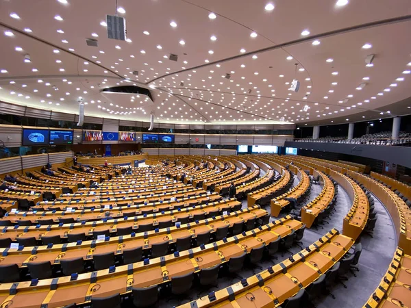 Bruxelas Bélgica Março 2020 Uma Visão Geral Hemiciclo Durante Uma — Fotografia de Stock