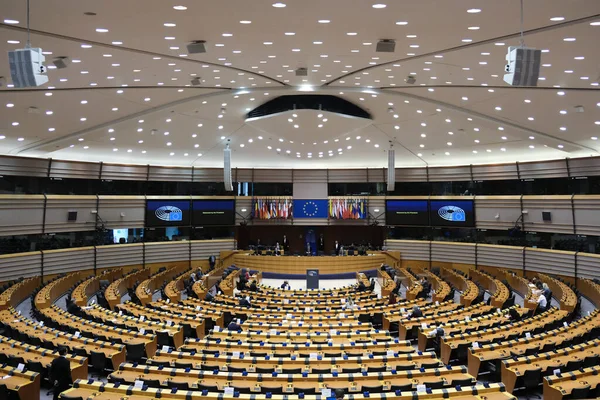 Bruxelles Belgique Mars 2020 Vue Ensemble Hémicycle Lors Une Session — Photo