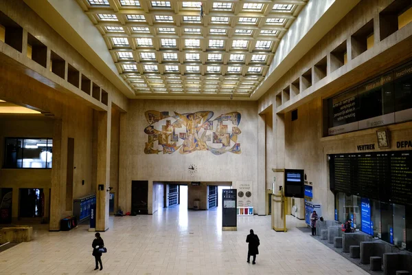 Blick Die Leere Haupthalle Des Hauptbahnhofs Nachdem Belgien März 2020 — Stockfoto